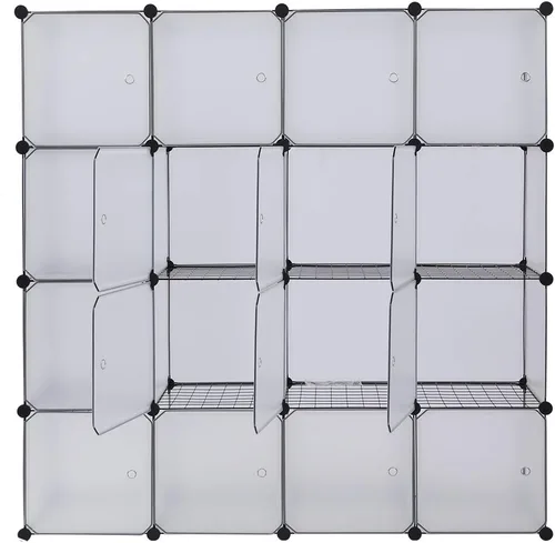 Vista 6 de Organizador de almacenamiento de 16 cubos, organizador de almacenamiento de ropa para armario, estantes de cubo, organizadores de armario y estantes