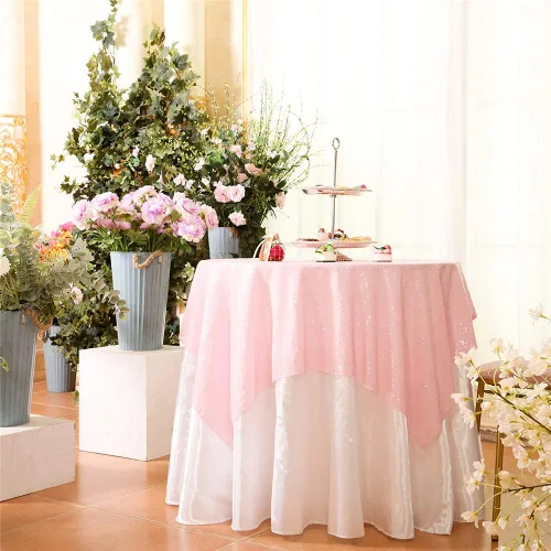 Vista 77 de Eternal Beauty Mantel rectangular cuadrado de 50 x 50 pulgadas para tartas, postres, exposiciones, fiestas, eventos de cumpleaños