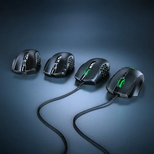 Vista 7 de Razer Naga V2 HyperSpeed - Mouse inalámbrico para juegos MMO 19 botones programables - Tecnología HyperScroll - Sensor óptico Focus Pro 30K