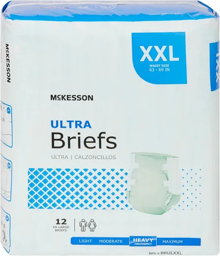 Vista 8 de McKesson Ultra Briefs, [12 unidades], XXL, 63-69 pulgadas, pañales para adultos con incontinencia con pestañas, absorción pesada, unisex