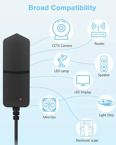 Vista 2 de Aclorol Fuente de alimentación de 5V 2A AC 100-240V a DC Adaptador de corriente de conmutación DC 5Volt 2A 10W Convertidor de alimentación universal
