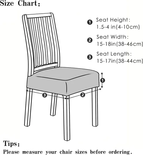 Vista 5 de FORCHEER Juego de 4 fundas de asiento para sillas de comedor, de terciopelo camello, fundas de asiento elásticas de solo 18 pulgadas, lavables
