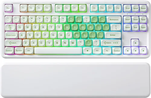 Vista 13 de YUNZII B87 Wireless Mechanical Keyboard,QMK/VIA Programmable,TKL Layout 87 Keys,BT/2.4G/USB-C,Hot Swap Gasket Mount RGB Backlit Gaming with Wrist