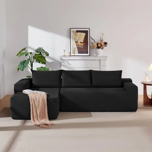 Vista 29 de Sofá seccional modular de 110", sofá seccional Cloud con asiento profundo, sofás tapizados sin huesos para sala de estar, sofá modular moderno