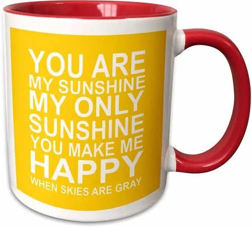 Vista 19 de 3dRose You are my sunshine. Taza negra de dos tonos de 11 oz
