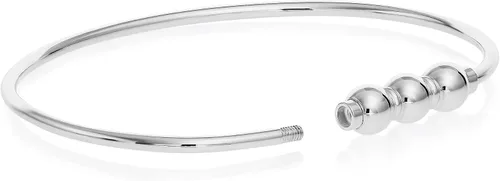 Vista 3 de Pulsera única de plata de ley 925 con 3 bolas.