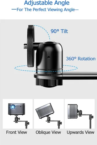 Vista 3 de Soporte de proyector de altura ajustable de 16 a 48 pulgadas, soporte de techo universal para proyector de rotación de 360 grados, compatible