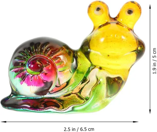 Vista 6 de ABOOFAN Figura de caracol, bonita escultura de animal, pequeña estatua de caracol de escritorio para decoración de arte de oficina en casa, 2.55 x