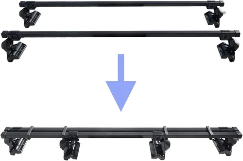 Vista 3 de Sistema de portaequipajes de techo completo ajustable con cerradura universal para vehículos sin riel lateral del techo