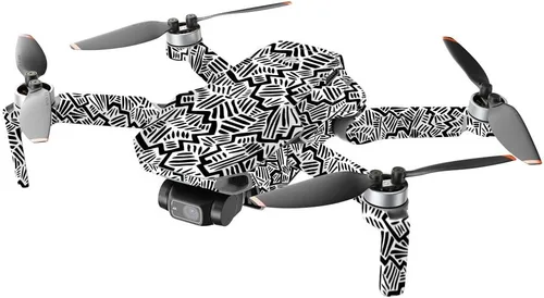 Vista 2 de MightySkins - Compatible con DJI Mini 2 Dron portátil - Negro abstracto Funda protectora de vinilo duradera y única Fácil de aplicar, quitar