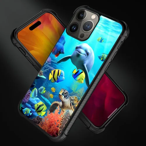Vista 694 de Funda compatible con iPhone 15, diseño de elefantes africanos, diseño increíble a prueba de golpes, antiarañazos, carcasa trasera de policarbonato