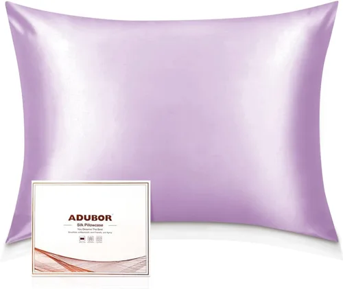 Vista 18 de Adubor Funda de almohada 100% de seda, fundas de almohada de seda de morera, 22 fibras de grado Momme 6A, funda de almohada de seda para la salud