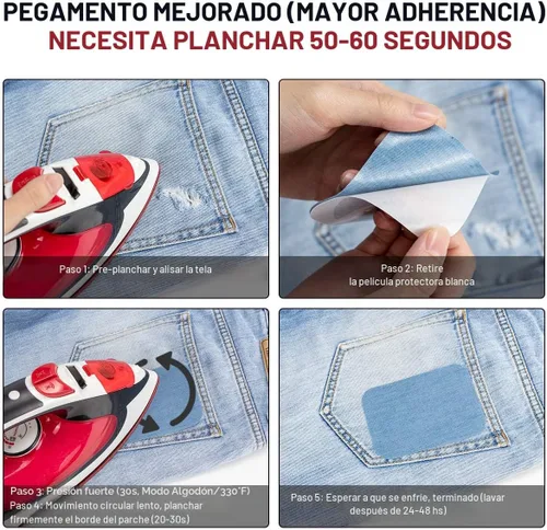 Vista 2 de HTVRONT Parches para planchar para ropa, 20 parches para planchar para jeans de 3 x 4-1/4 pulgadas, kit de reparación y decoración de ropa