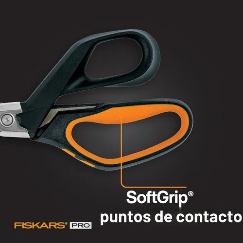 Vista 4 de Tijeras de Taller Fiskars Pro PowerArc, Tijeras de Acero Inoxidable Resistentes, Herramienta de Grado Industrial para Edificación y Construcción, 10