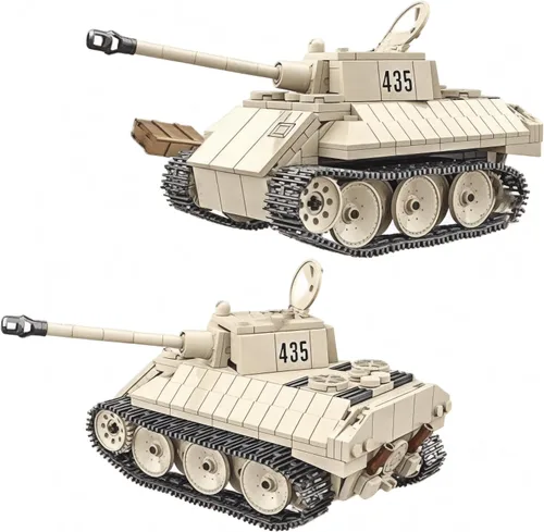 Vista 3 de General Jim's Serie Militar WW2 Bloques de construcción - Ejército alemán Leopardo VK-1602 Reconocimiento Batalla Tanque Bloques de Construcción