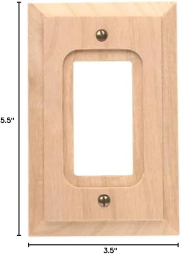Vista 6 de Amerelle Baker Single Rocker Placa de pared de madera sin terminar