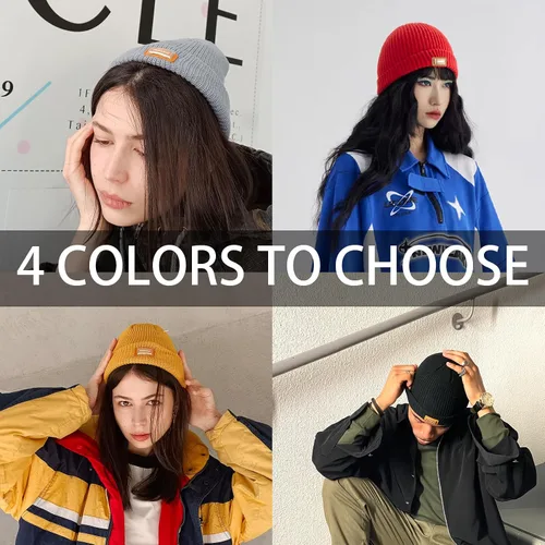 Vista 2 de Gorro clásico unisex de pescador, gorro de invierno de punto acrílico suave, cálido y a la moda