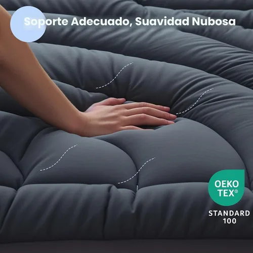 Vista 4 de Protector de colchón impermeable tamaño individual, cubrecolchón acolchado ajustable tamaño individual, protector de colchón de cinco capas