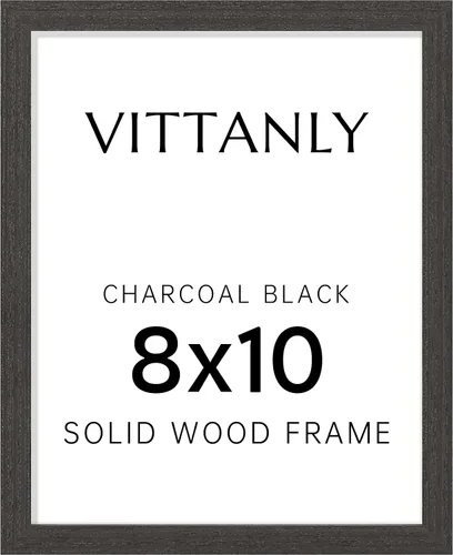 Vista 175 de Vittanly - Marco de fotos de 4 x 6 pulgadas de madera maciza con plexiglás, incluye paspartú de 3,5 x 5, para colgar en la pared o poner sobre una