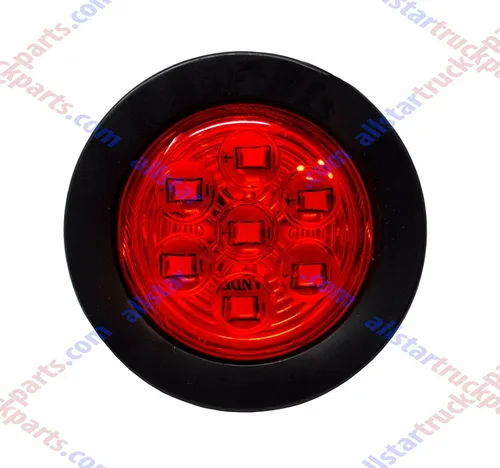 Vista 4 de 10 luces LED redondas rojas de 2 pulgadas para remolque, 7 luces LED [DOT FMVSS 108] [SAE P2] [lente reflector] [ojal] [montaje empotrado]