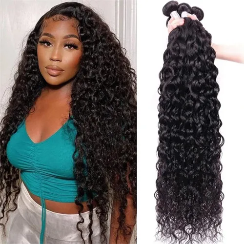 Vista 12 de Paquetes de cabello humano onda de agua 4 paquetes 10 12 14 16 pulgadas 10A brasileño virgen rizado profundo paquetes 100% sin procesar mojado