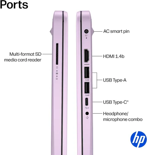 Vista 8 de Computadora portátil HP 2026, CPU Intel N150, Office 365, 128GB UFS