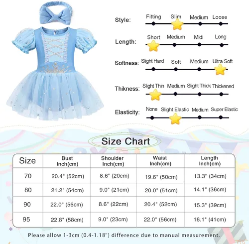 Vista 4 de Eledobby Ropa de princesa para bebés y niñas, enterizo con diadema, disfraz de Halloween, vestido de fiesta de cumpleaños