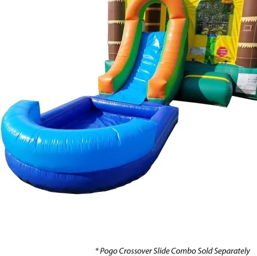 Vista 4 de Pogo Bounce House Accesorio de piscina azul húmedo o seco para unidades combinadas cruzadas 8 pies x 6 pies Solo compatible con inflables Pogo