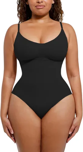 Vista 8 de Body moldeador sin costuras para mujer, moldeador de cuerpo completo, trajes sin mangas con cuello redondo Marrón