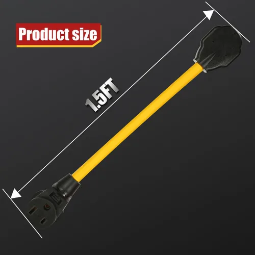 Vista 3 de PLIS Cable adaptador de soldador NEMA 14-30P a 6-50R, enchufe macho de secadora de 30 amperios de 4 clavijas a conector hembra de soldador de 50