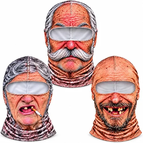 Vista 10 de Realistic Funny Ski Mask for Men Women, Old Man Frosty Face Ski Mask #A3