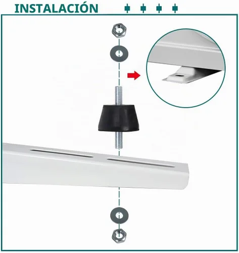 Vista 3 de Daisypower Almohadilla de montaje antivibración de goma para aire acondicionado, almohadillas de montaje aislantes de absorción de impactos