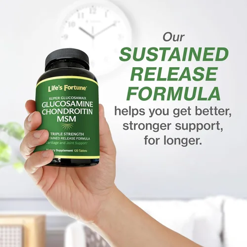 Vista 5 de Life's Fortune Triple Strength Glucosamax - Suplemento de glucosamina premium, condroitina y MSM de 1000 mg con vitamina C para comodidad
