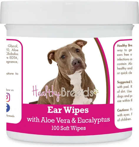 Vista 37 de Healthy Breeds Affenpinscher Toallitas de limpieza de oídos con aloe y eucalipto para perros, 100