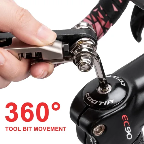 Vista 3 de Herramienta multiherramienta para bicicleta - Herramienta de cadena de bicicleta/Torx/Hex/Destornillador - Kit multiherramienta de bicicleta