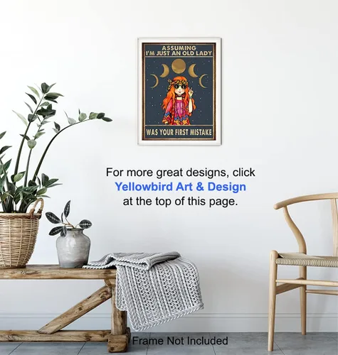 Vista 6 de Asuming I'm Just An Old Lady - Decoración bohemia hippie para habitación, decoración bohemia para habitación, regalo para madre, mamá, abuela