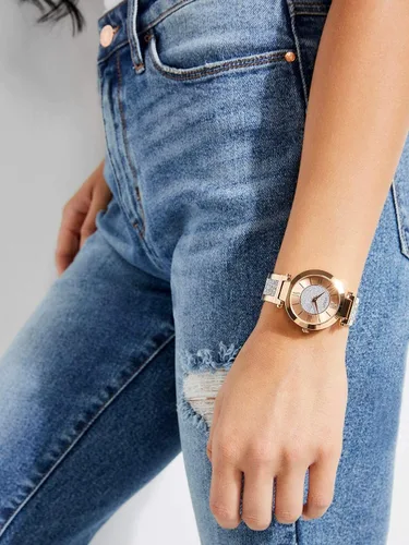 Vista 4 de Guess Reloj de 1417in con cristales de Swarovski plateado U1288L3