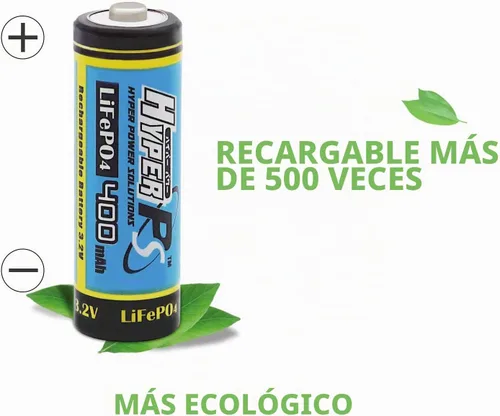 Vista 5 de Paquete de 8 baterías recargables 14430 de 3.2 V, batería recargable LiFePo4 de 400 mAh 14430 para luz de panel solar, cepillo de dientes