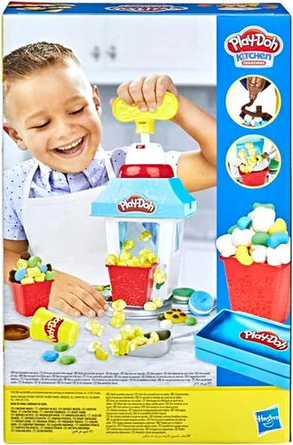 Vista 4 de Play-Doh Kitchen Creations - Juego de alimentos para fiesta de palomitas de maíz con 6 latas no tóxicas