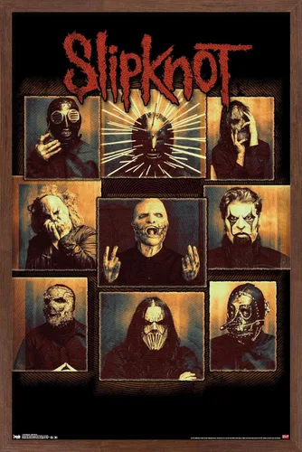 Vista 11 de Slipknot - Póster de pared a prueba de balas, 22.4 pulgadas de largo x 14.7 pulgadas, versión enmarcada en madera de granero