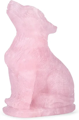 Vista 7 de Estatua de lobo de cristal de amatista de 2 pulgadas, estatua de lobo tallado, escultura de lobo tallado, decoración de regalos
