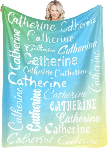Vista 13 de Manta personalizada con nombre, manta personalizada de franela para niños, mujeres, hombres, Navidad, cumpleaños, madre, padre, día de San Valentín