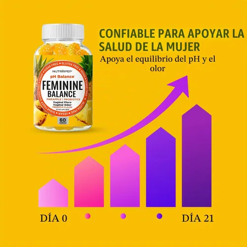 Vista 4 de NutraPep - Gomitas probióticas de equilibrio femenino para mujer