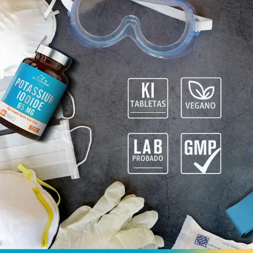 Vista 6 de Tabletas de yoduro de potasio de 65 mg, kit de emergencia, pastillas de yoduro, kit de supervivencia, tabletas de yoduro de potasio (KI), soporte