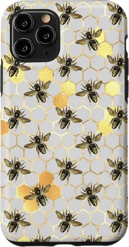 Vista 27 de iPhone 12 Pro Max Bumble Bee - Honeycomb Apicultor amarillo Abeja patrón caso