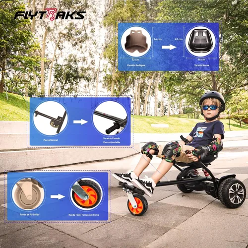 Vista 5 de K2 Go Kart - Scooter autoequilibrante con absorción de impactos traseros, accesorio de asiento de scooter de equilibrio para neumáticos de 6.5