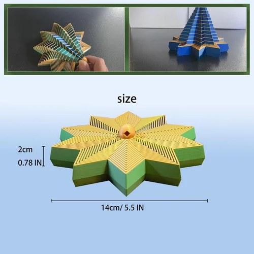 Vista 2 de Juguete fractal de copo de nieve, juguete de escritorio ejecutivo impreso en 3D, perfecto para aliviar el estrés, la irritabilidad y la relajación