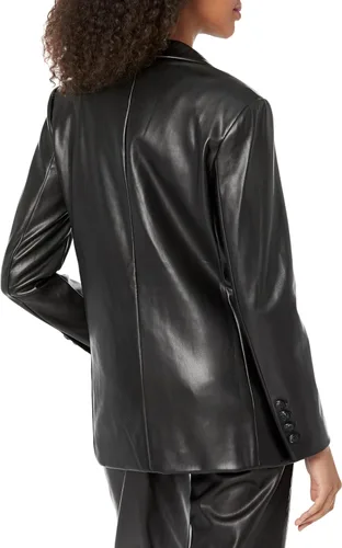 Vista 2 de Karl Lagerfeld Paris Blazer de piel sintética para mujer
