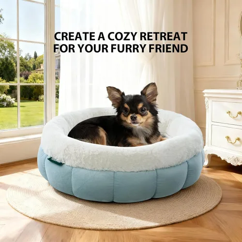 Vista 4 de BALANCE Camas para gatos de interior, Cama redonda lavable para gatos, Linda cama para gatitos con fondo antideslizante para gatito y cachorro, 18