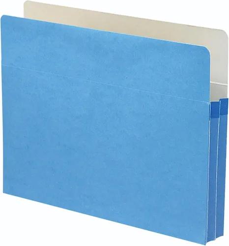Vista 11 de Smead Bolsillo para archivo, pestaña de corte recto, expansión de 1-3/4 pulgadas, tamaño carta, azul, 25 por caja (73215)